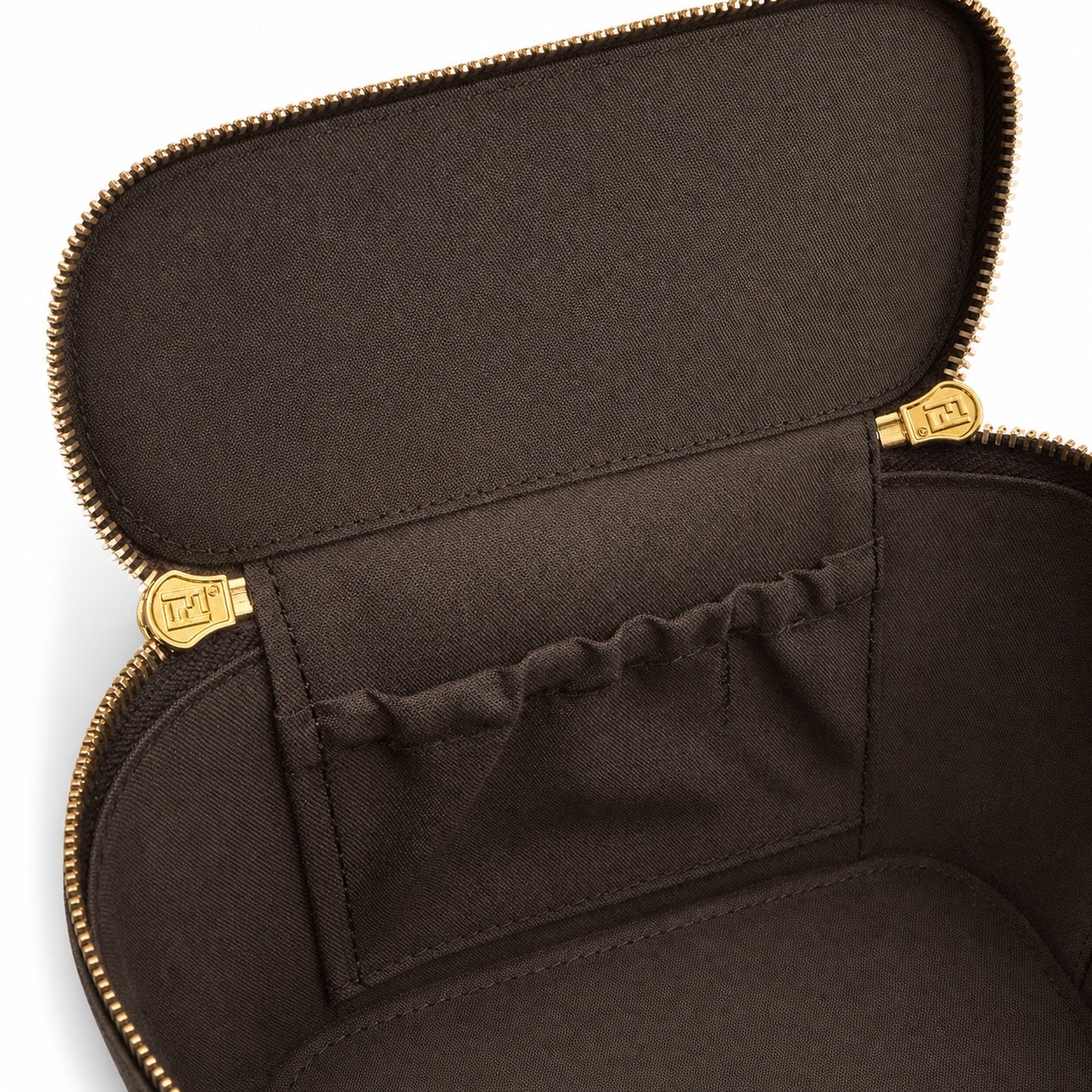 Fendi Mini Jacquard Leather Brown Vanity Bag