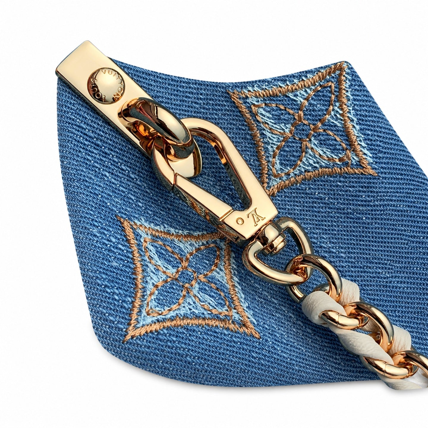 Louis Vuitton Capucines Small Embroidered Denim Leather Handbag