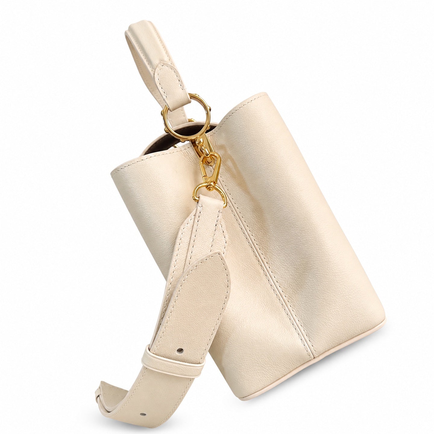 Louis Vuitton Capucines Medium Suede Leather White Brown Handbag