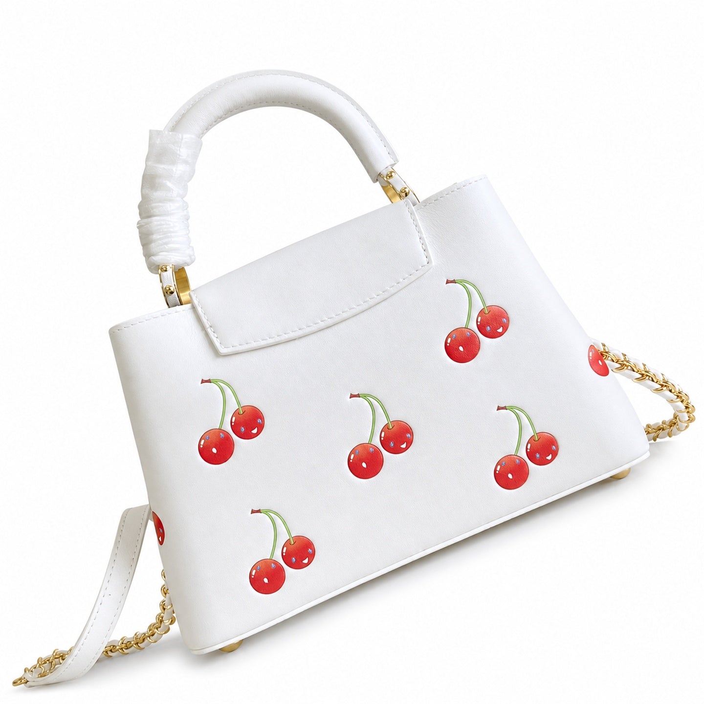 Louis Vuitton Capucines Takashi Murakami Small Leather White Handbag