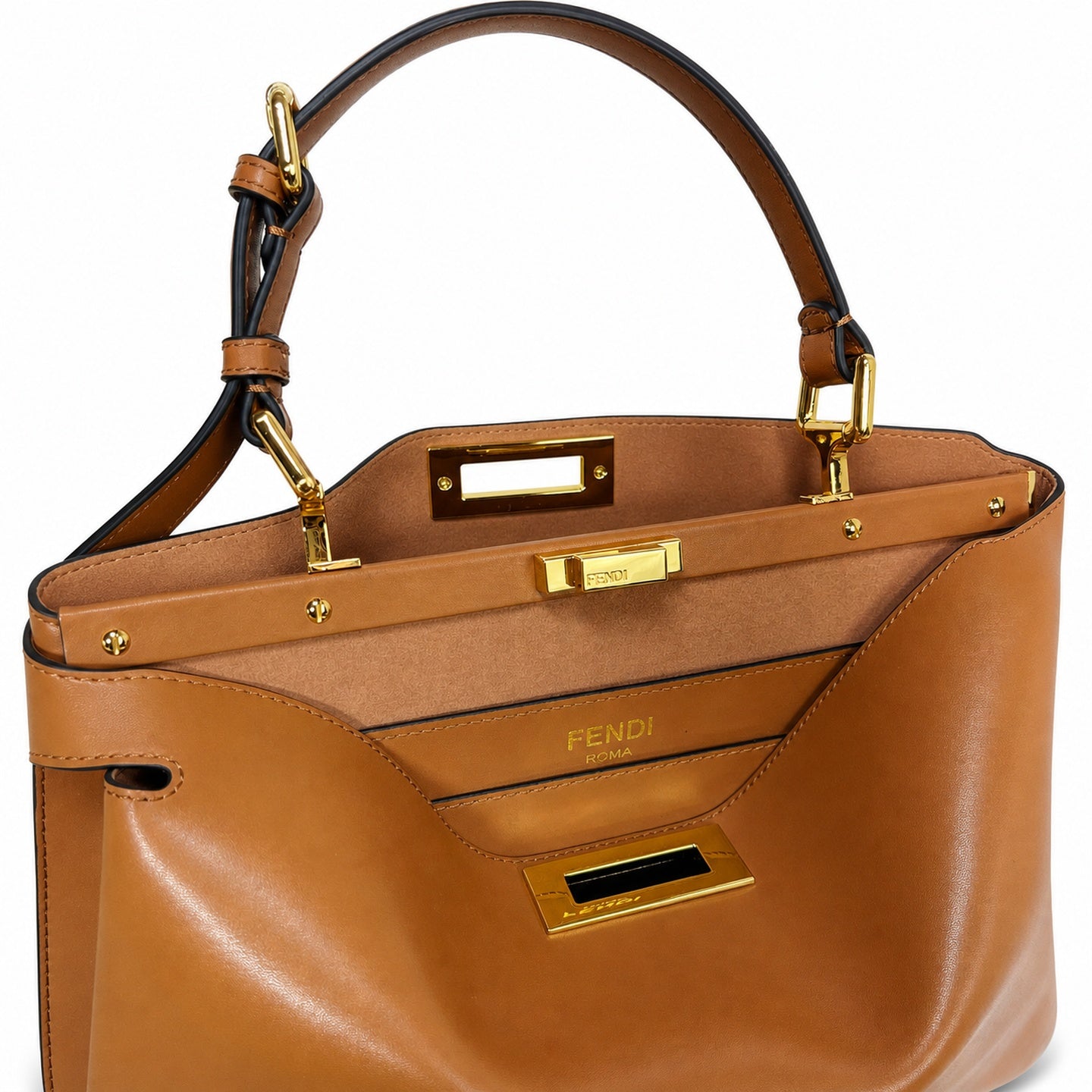 Fendi Peekaboo Soft Large Velvet Leather Handbag