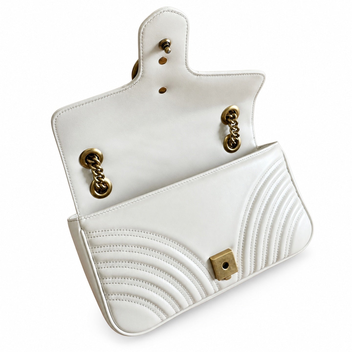 Gucci GG Marmont Leather White Handbag