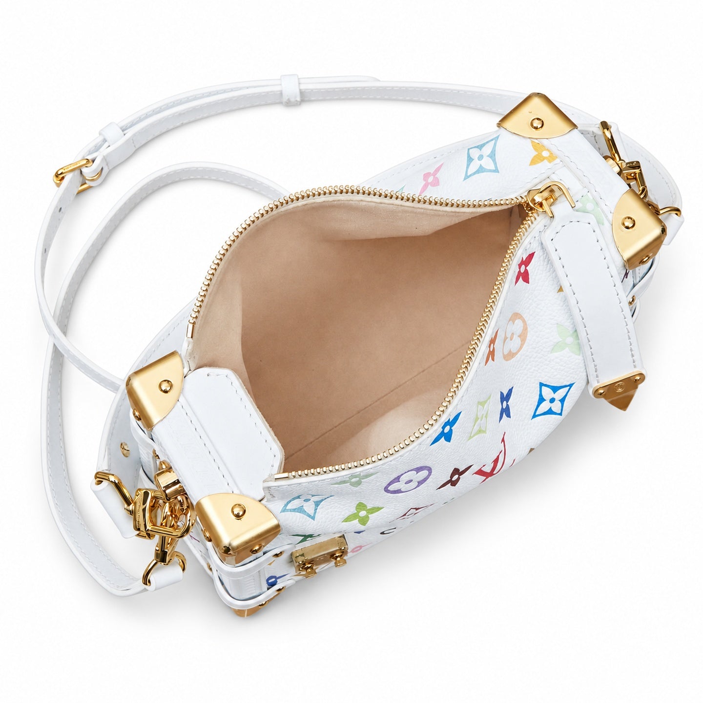 Louis Vuitton Side Trunk Medium Leather White Handbag