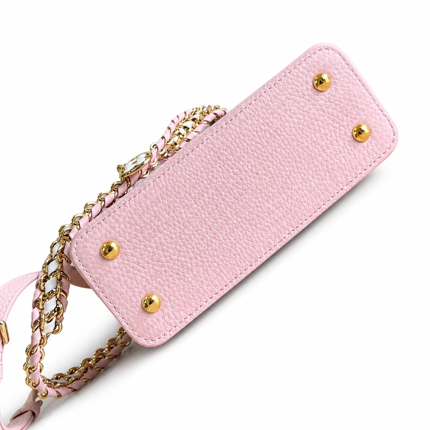 Louis Vuitton Capucines Mini Knit Leather Pink Handbag