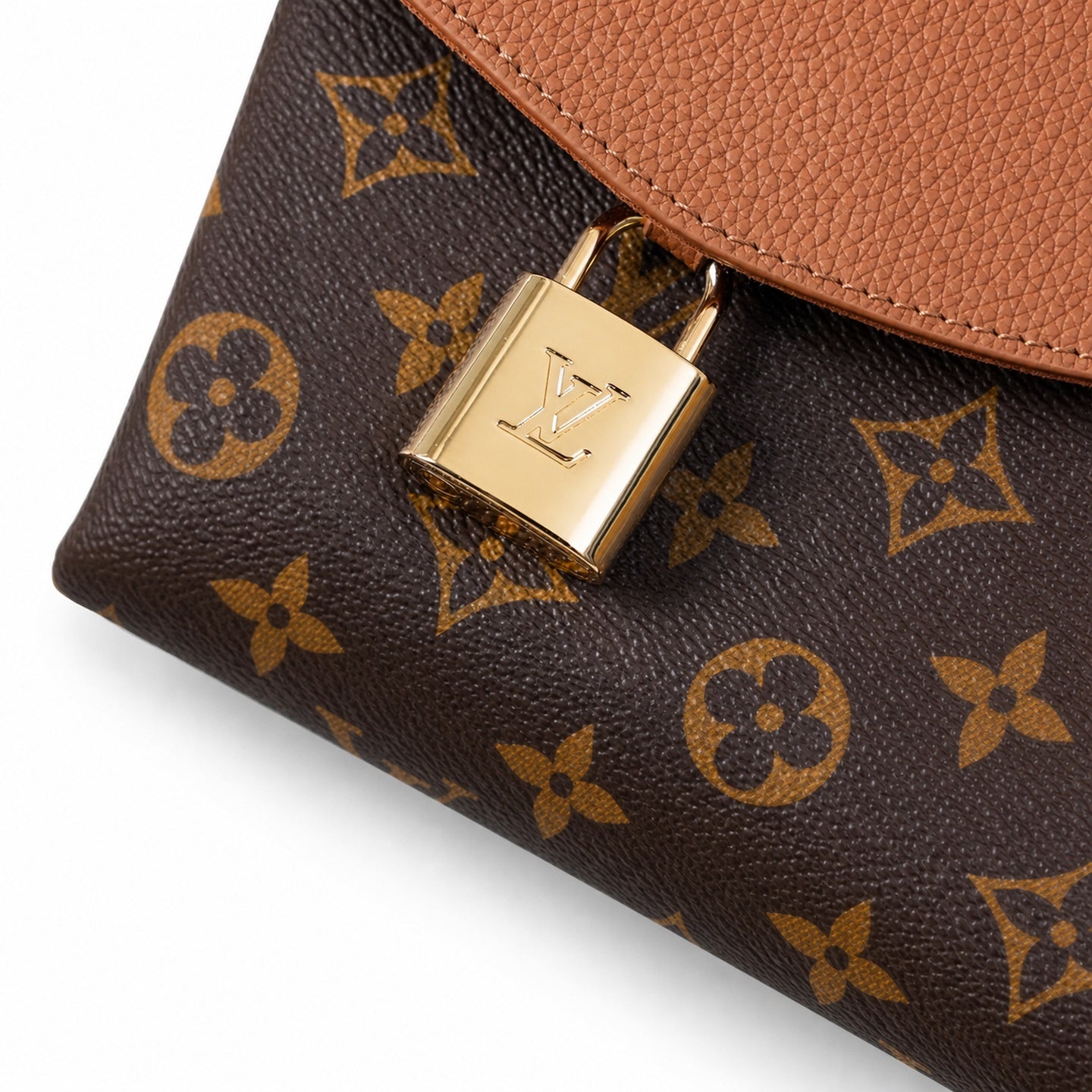 Louis Vuitton Canvas Leather Brown Gold Handbag