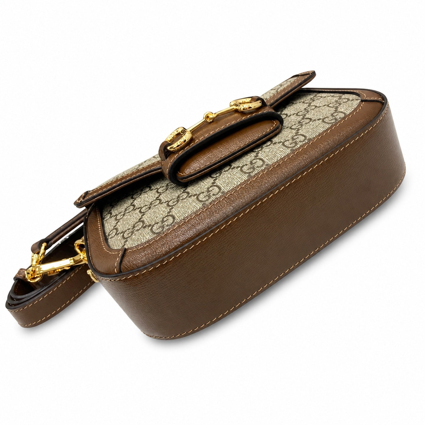 Gucci Horsebit 1955 Supreme Small Cotton Leather Beige Brown Red Green Gold Belt
