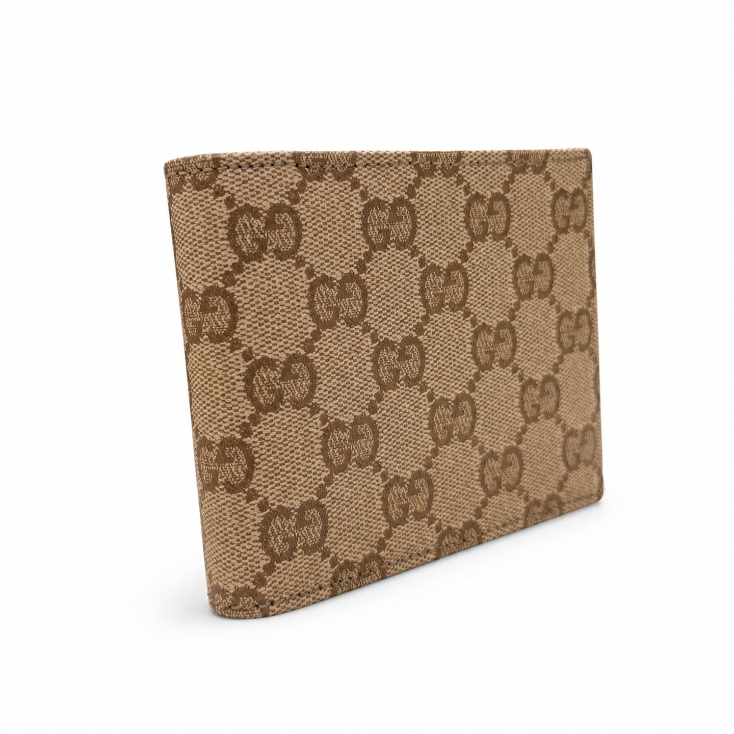 Gucci Canvas Leather Brown Gold Wallet