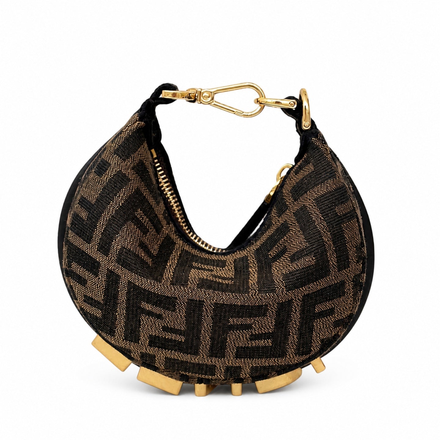 Fendi Fendigraphy Mini Leather Brown Shoulder Bag