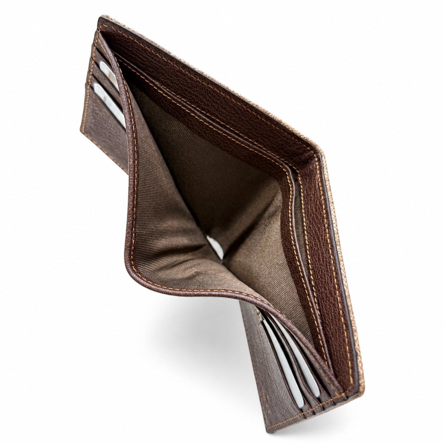 Gucci Canvas Leather Brown Gold Wallet