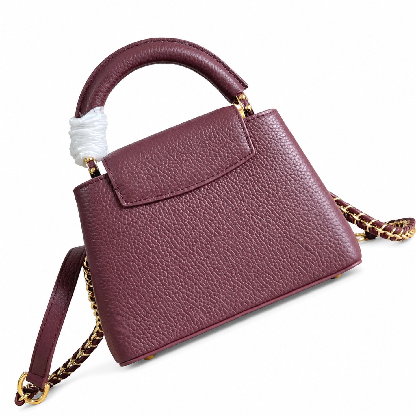 Louis Vuitton Capucines Mini Leather Burgundy Handbag