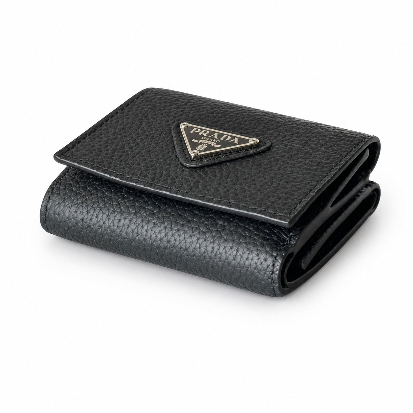 Prada Mini Leather Black Wallet