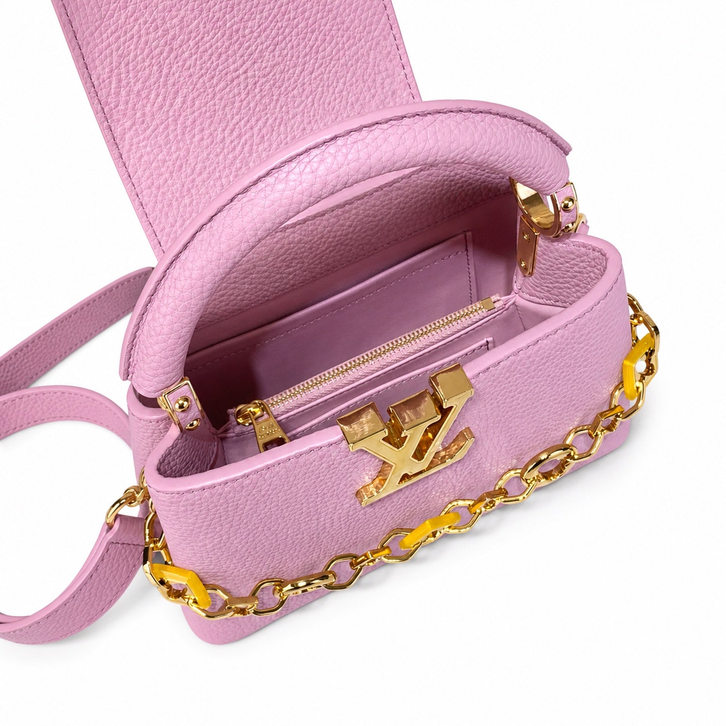 Louis Vuitton Capucines Mini Leather Purple Handbag
