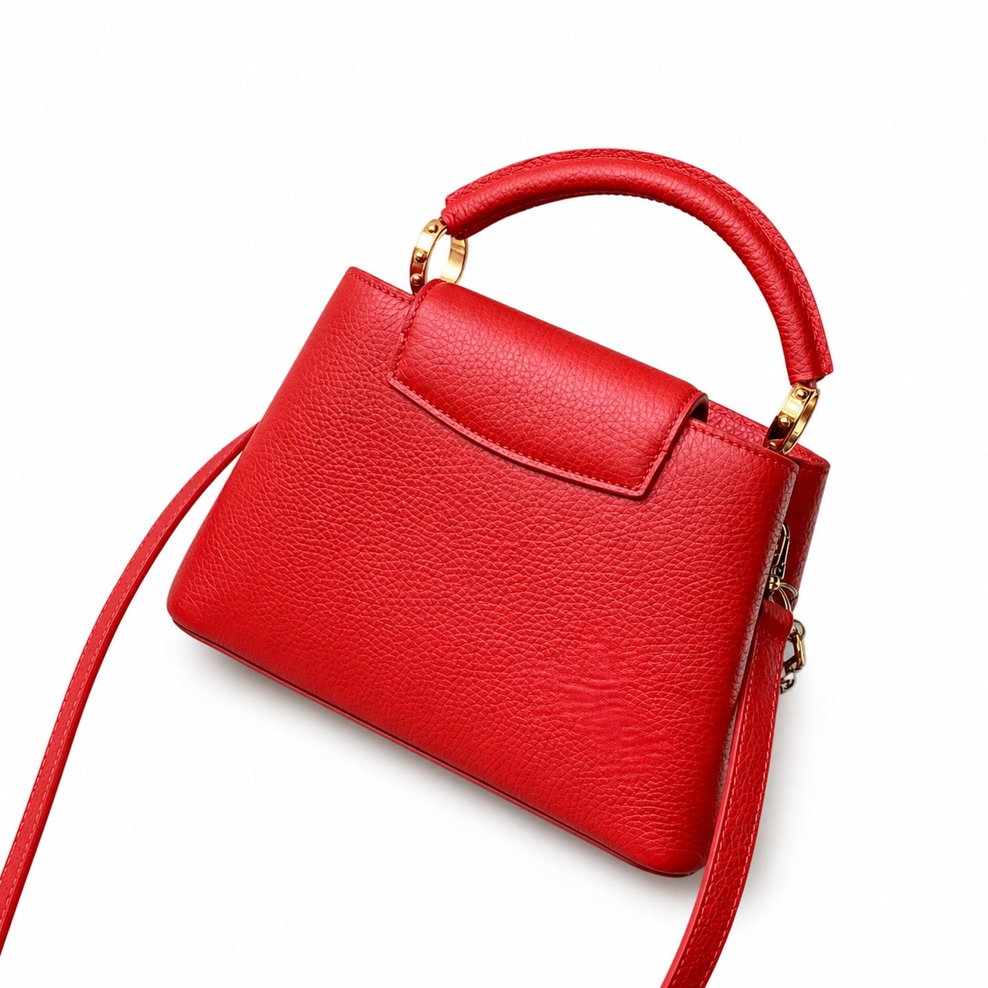 Louis Vuitton Capucines Small Leather Red Handbag
