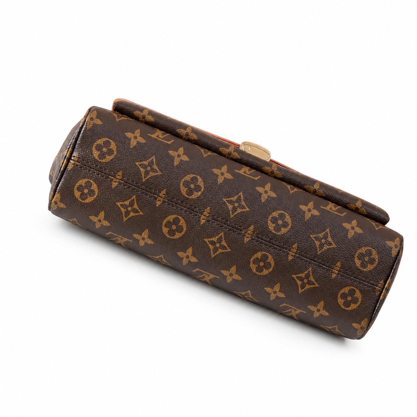 Louis Vuitton Canvas Leather Brown Gold Handbag