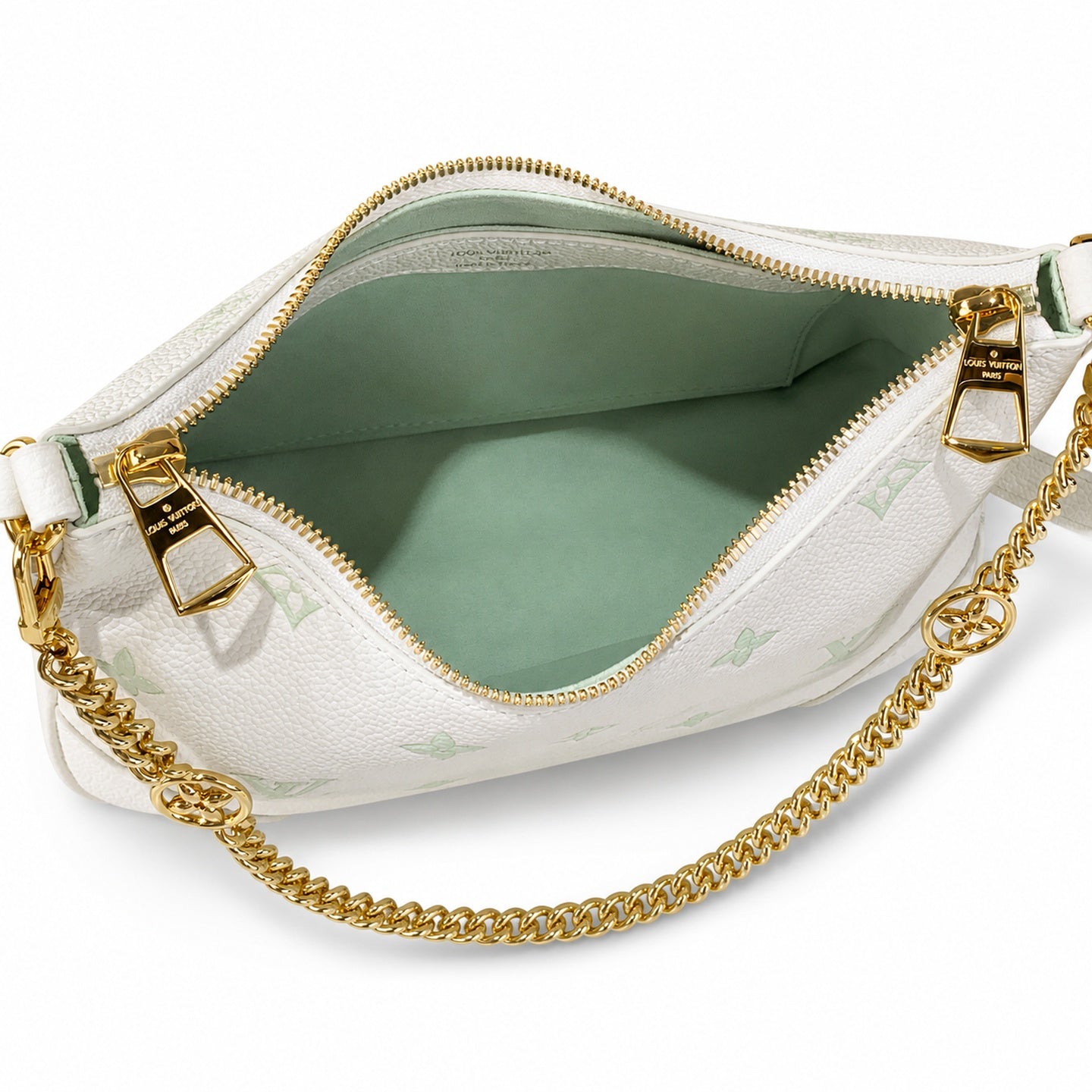 Louis Vuitton Boulogne Small Silk Jacquard Leather Green Gold Handbag