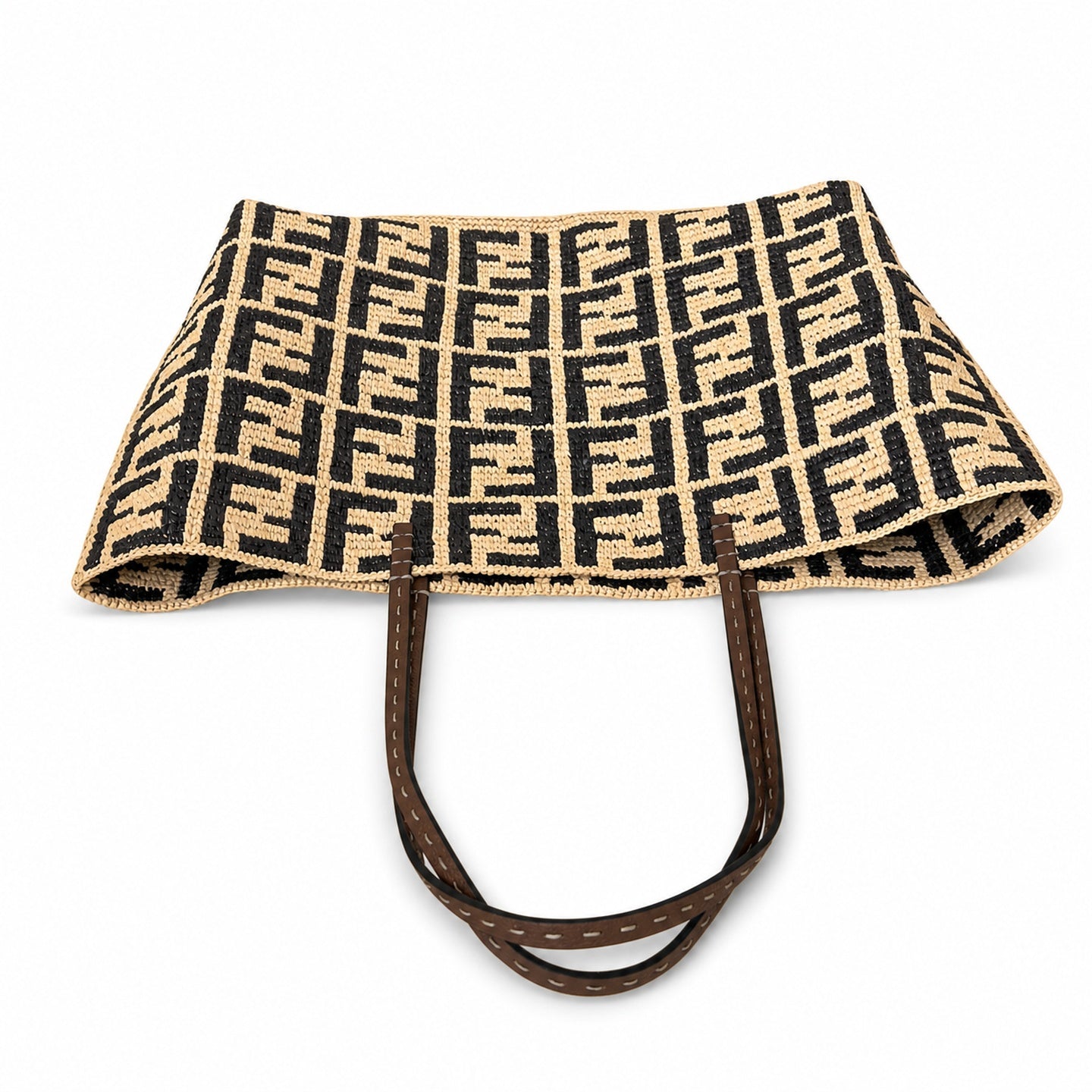 Fendi Roll Large Raffia Shopping Bag