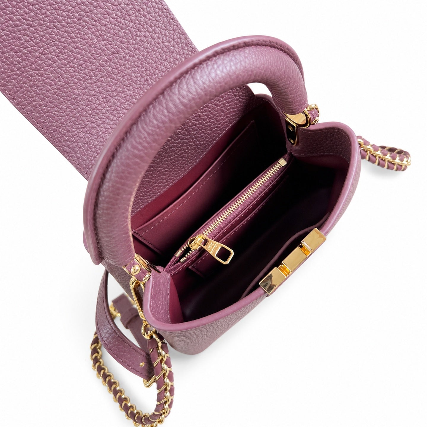 Louis Vuitton Capucines Mini Leather Burgundy Handbag
