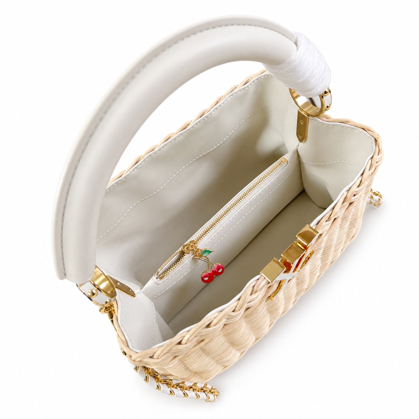 Louis Vuitton Capucines Takashi Murakami Small White Handbag