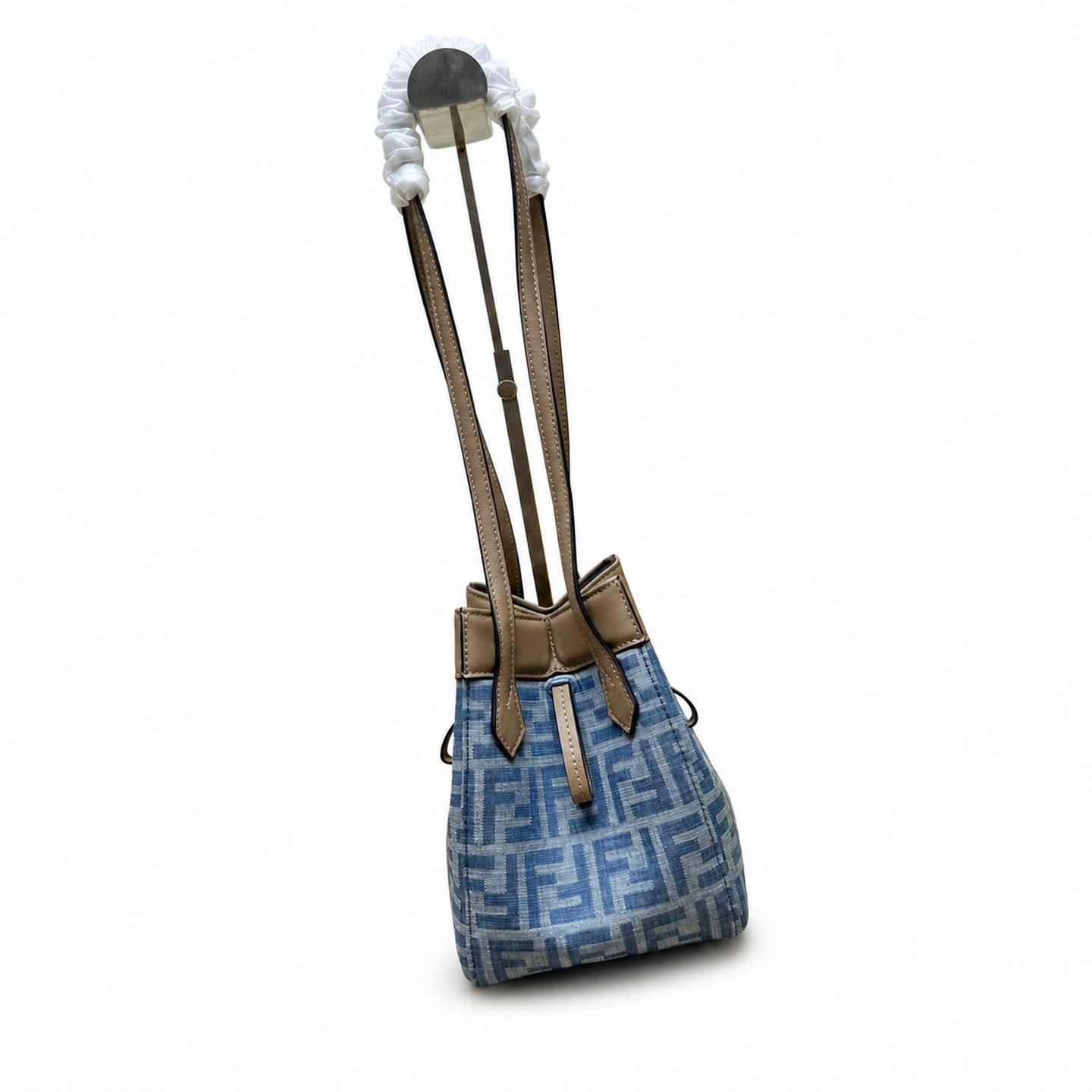 Fendi Origami Denim Leather Beige Blue Bag
