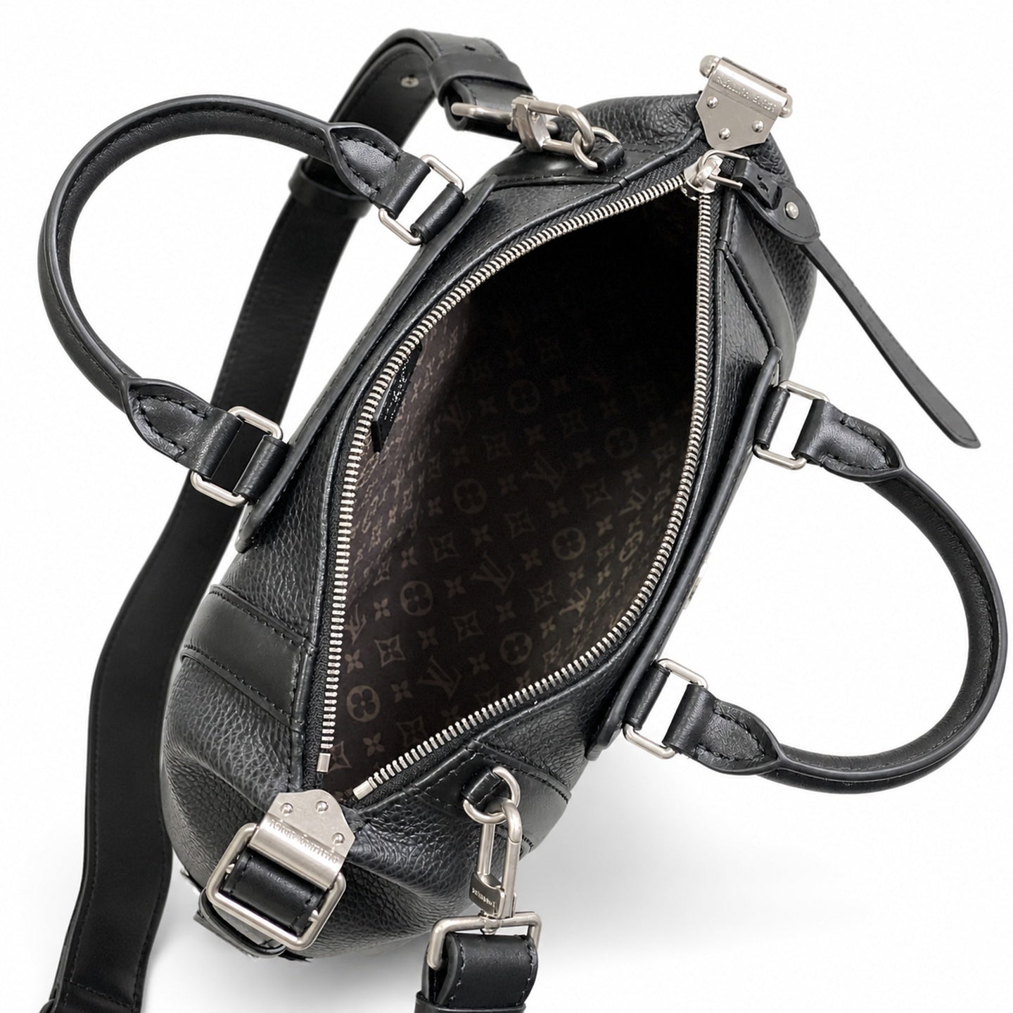 Louis Vuitton Small Leather Black White Handbag