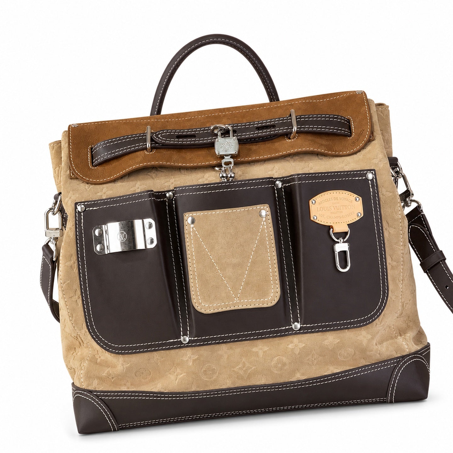 Louis Vuitton Suede Leather Handbag