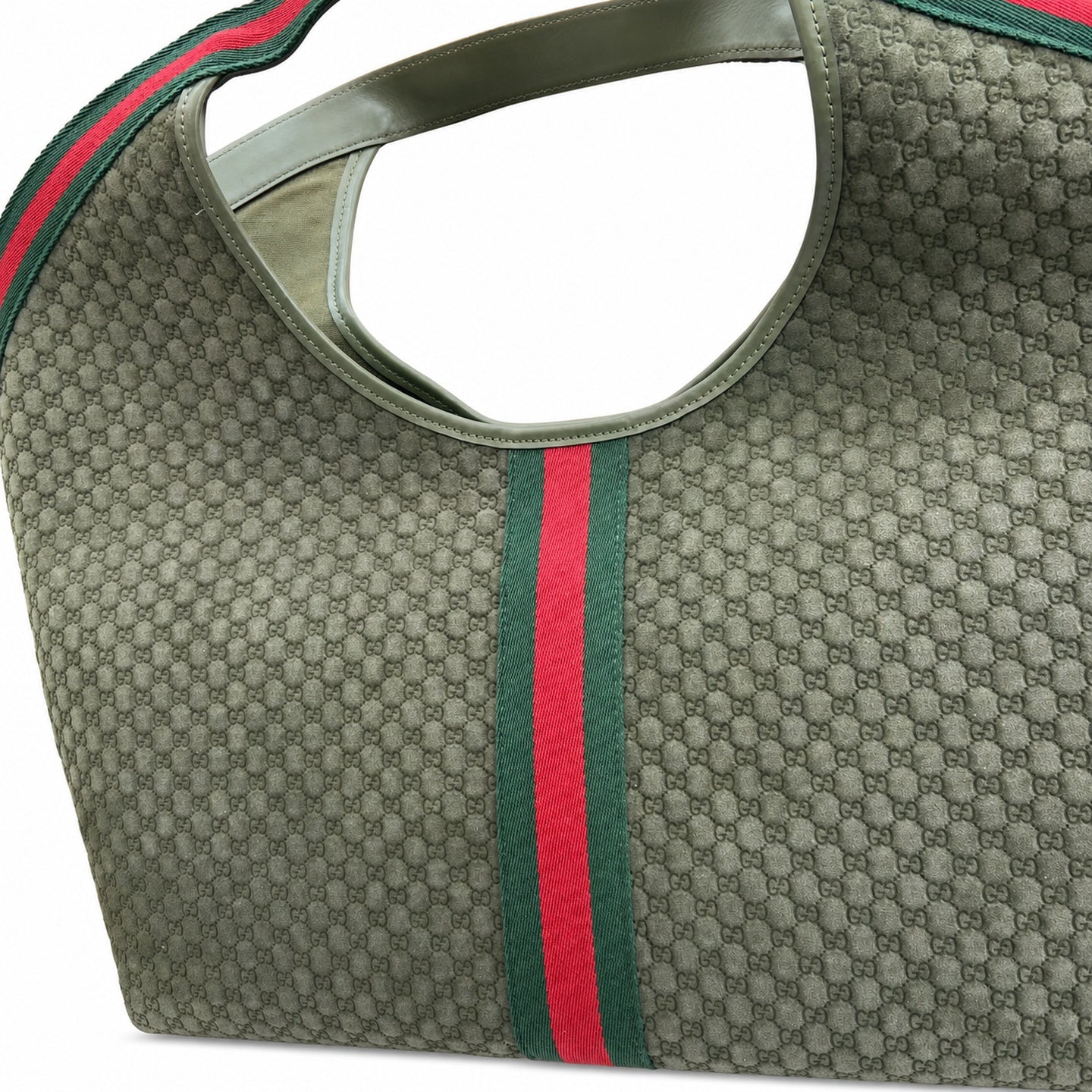 Gucci Giglio Cotton Suede Canvas Velvet Red Green Gold Handbag