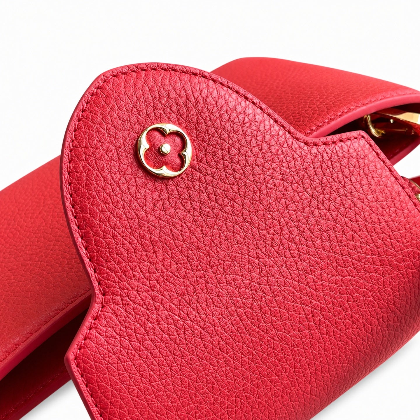 Louis Vuitton Capucines Medium Snakeskin Leather Red Gold Handbag
