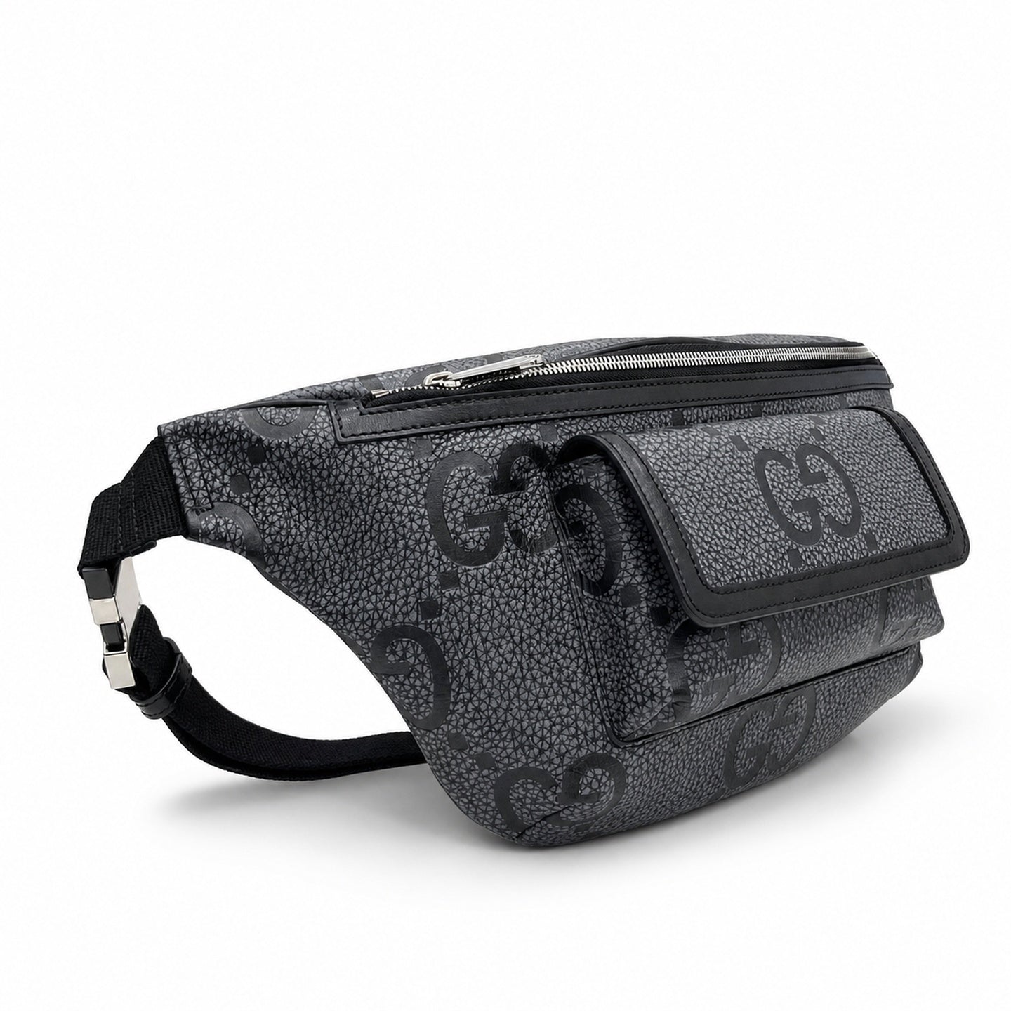 Gucci Cotton Leather Black Gray Charm