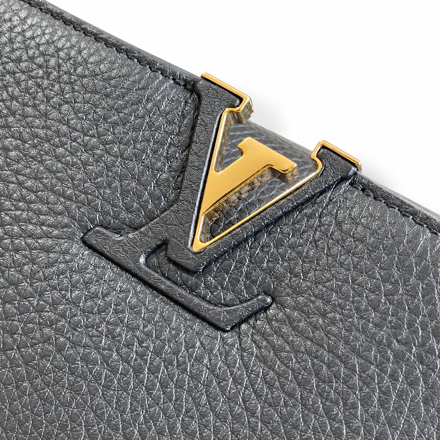 Louis Vuitton Capucines Small Leather Black Gold Handbag