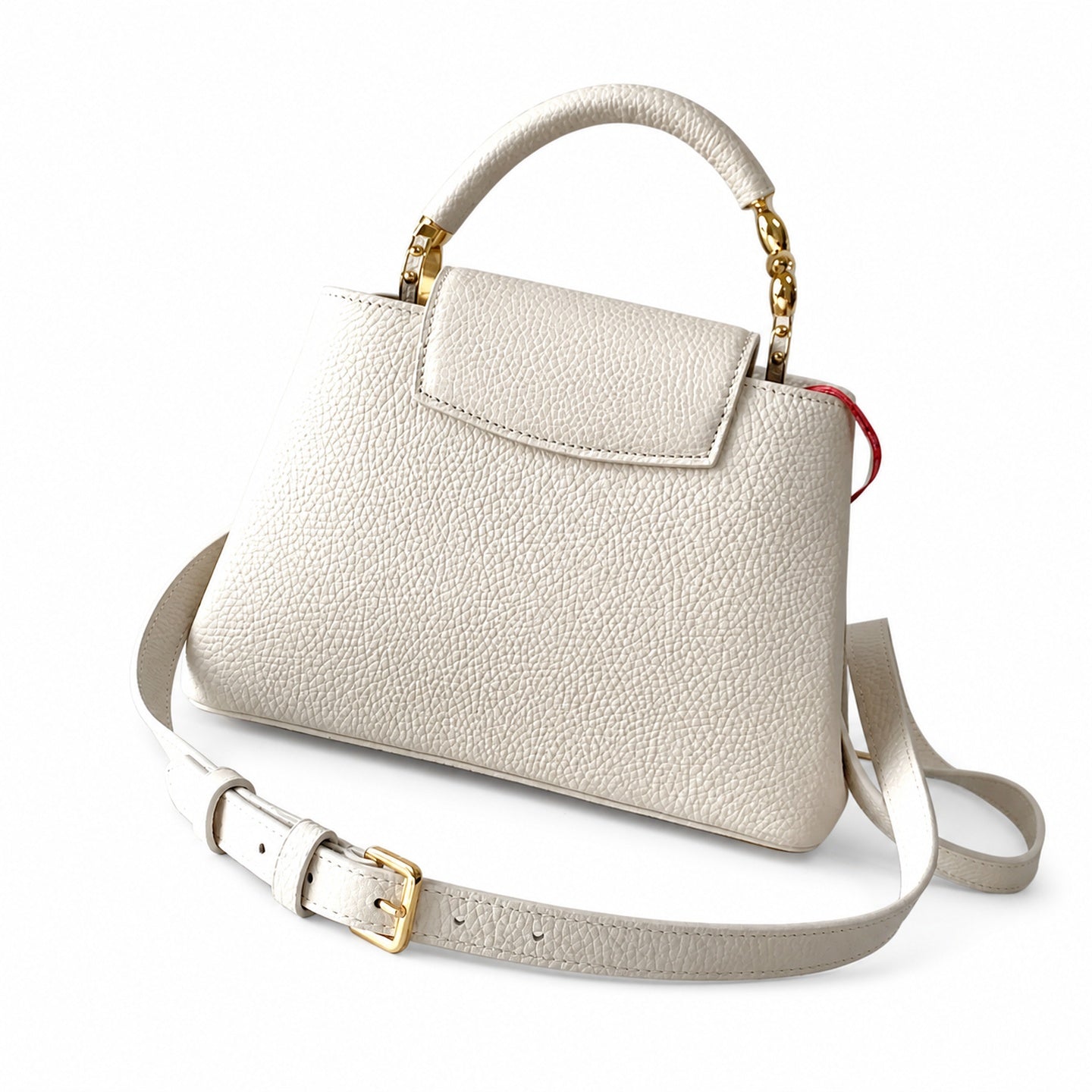Louis Vuitton Capucines Leather White Handbag