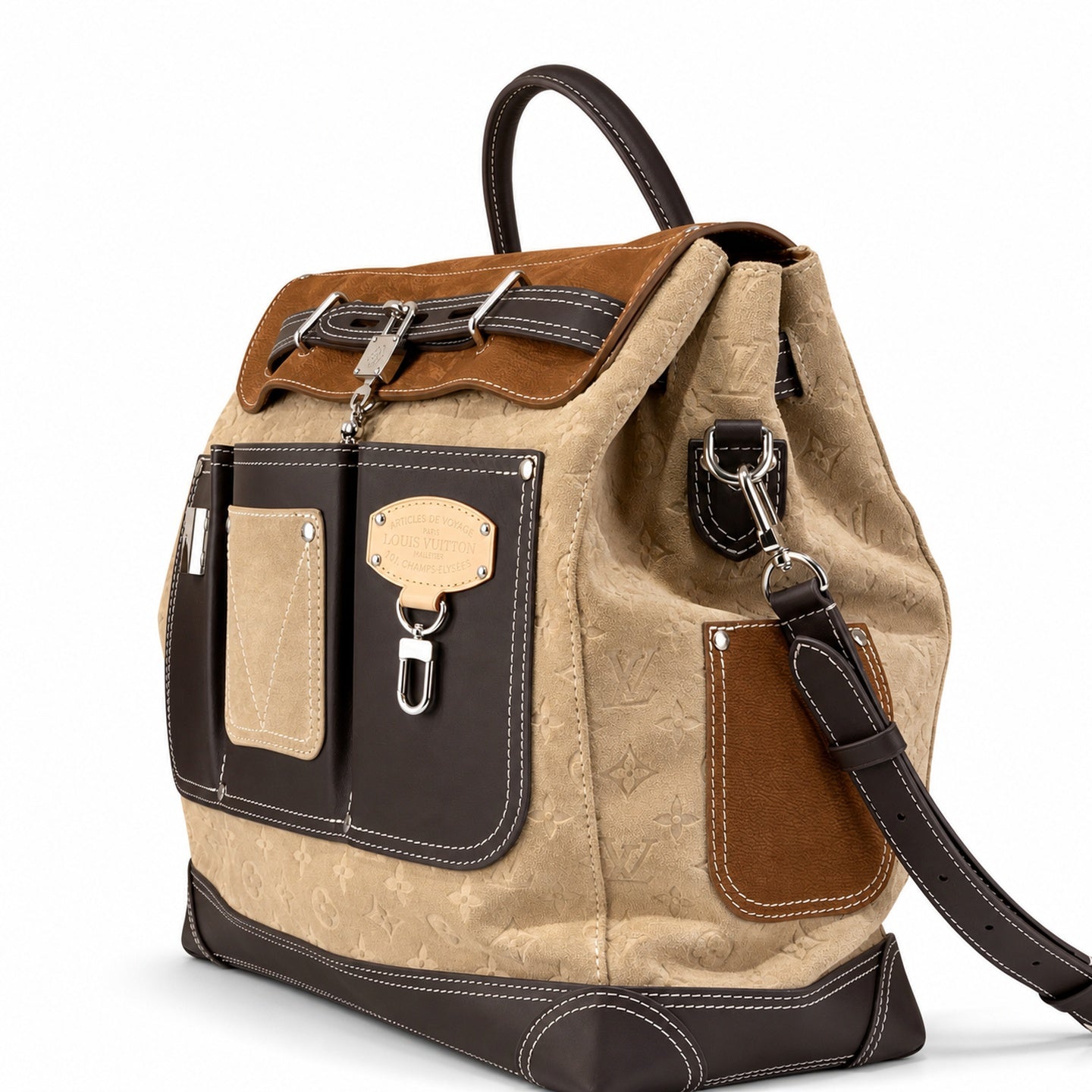 Louis Vuitton Suede Leather Handbag