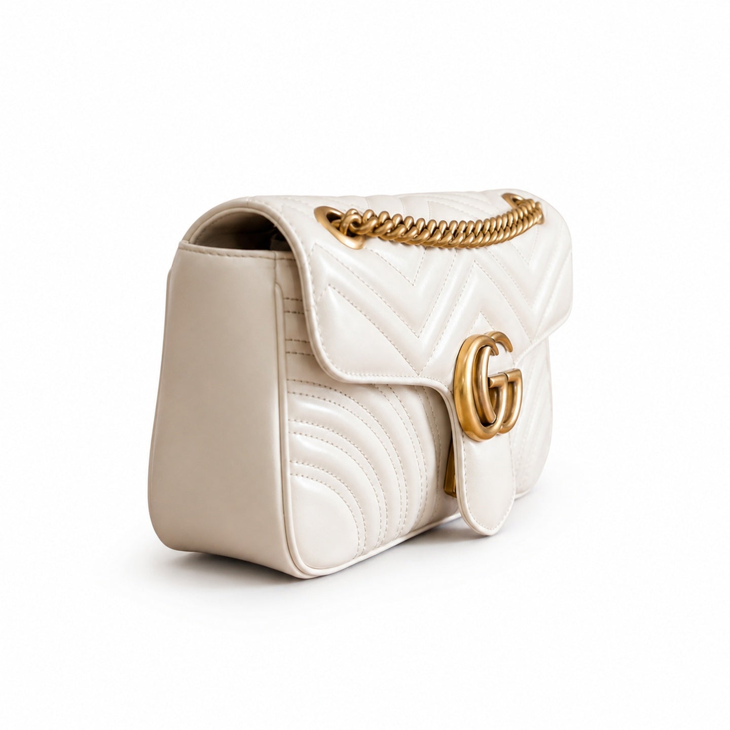 Gucci GG Marmont Leather White Handbag