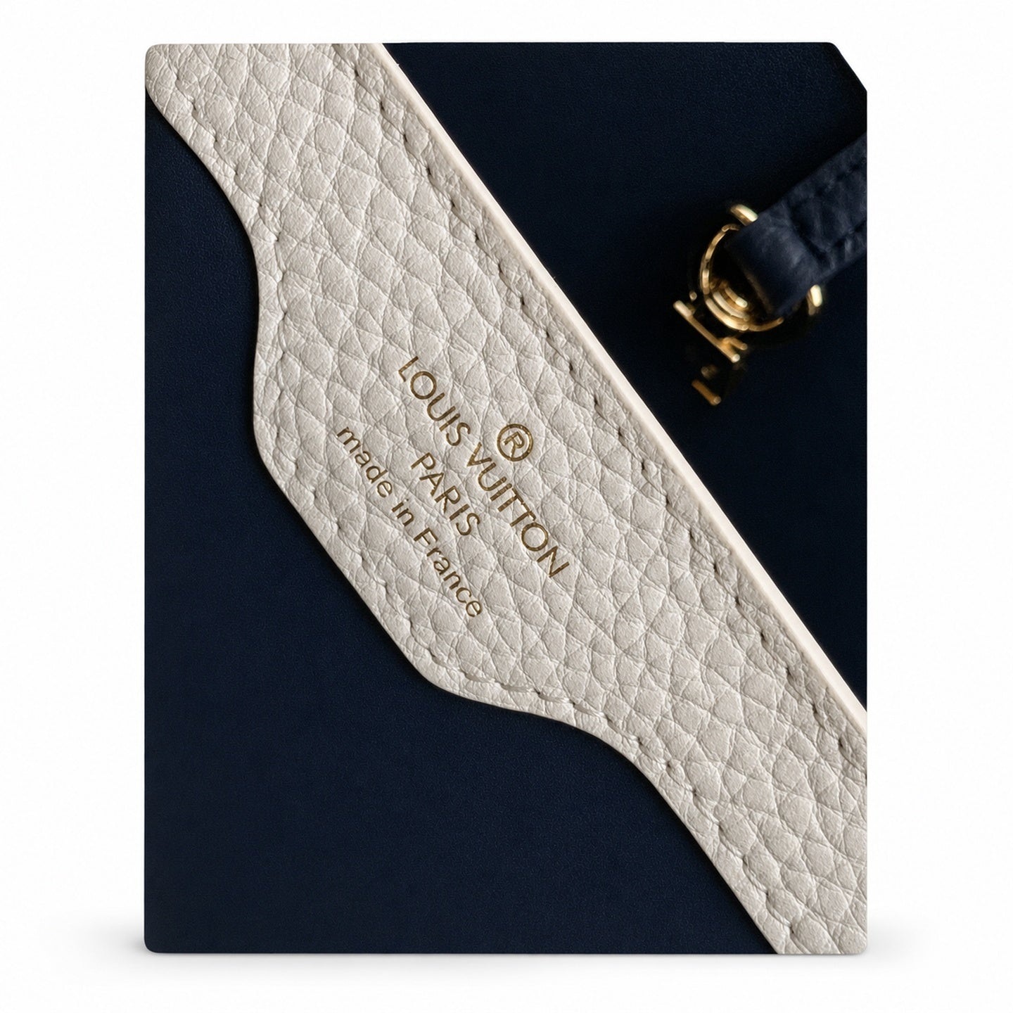 Louis Vuitton Capucines Small Leather Blue Gold Handbag