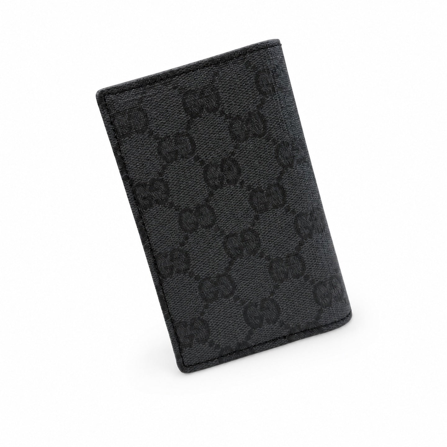 Gucci Canvas Leather Black Silver Card Holder