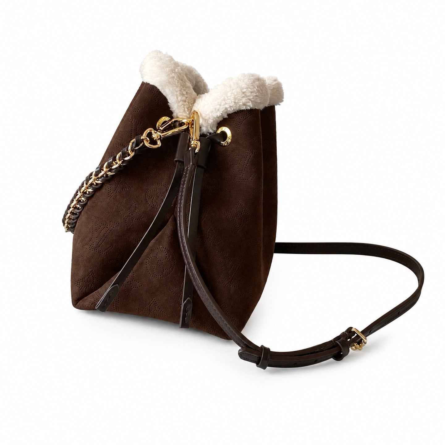 Louis Vuitton Zippy Suede Leather Handbag