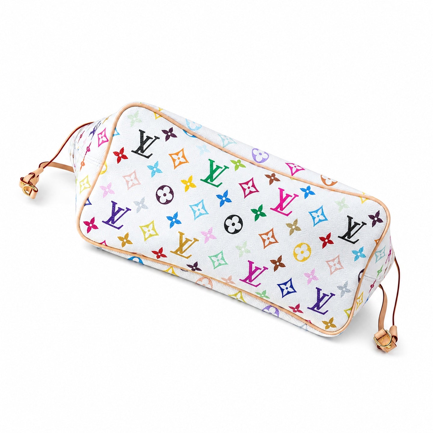 Louis Vuitton Neverfull Medium Canvas Leather White Handbag