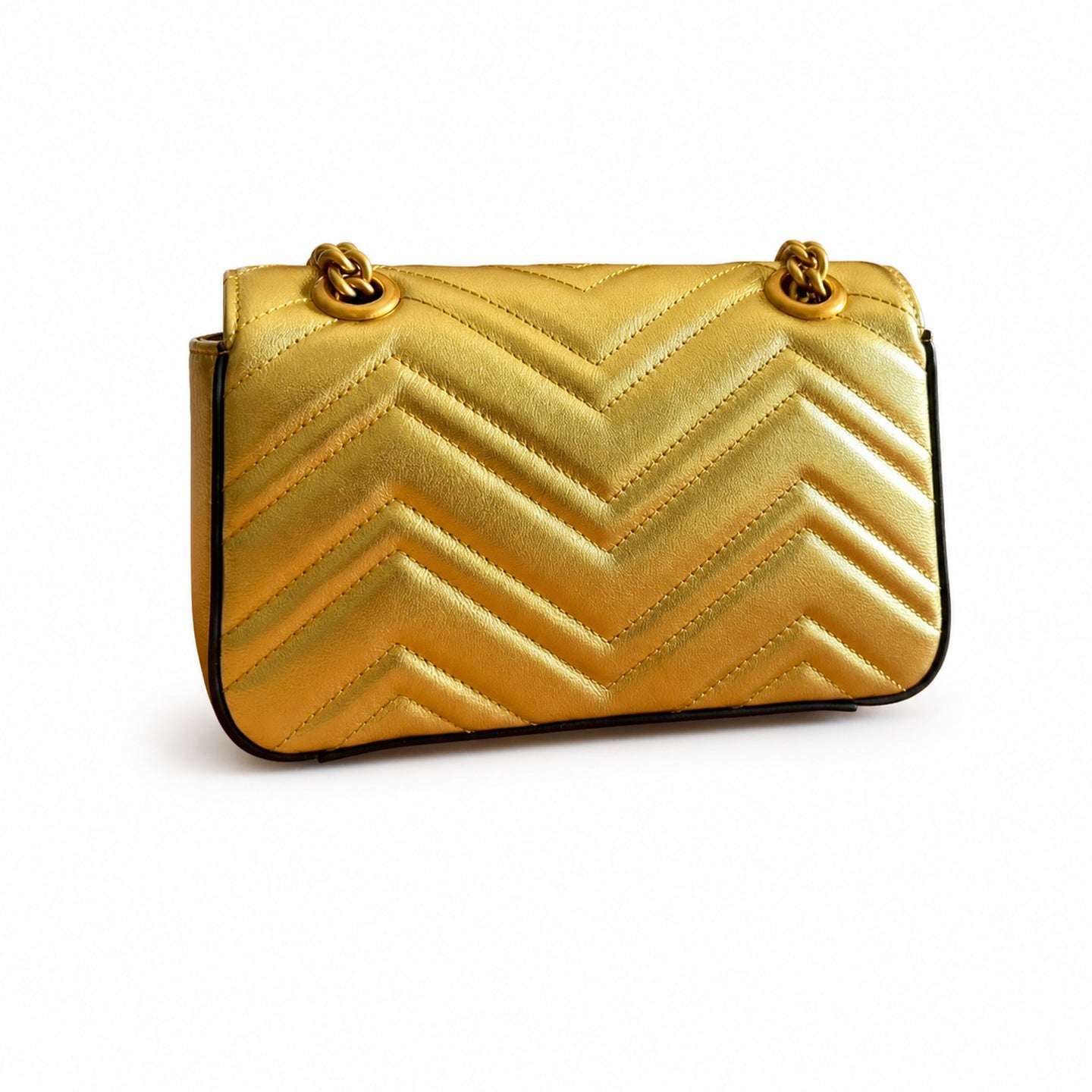 Gucci GG Marmont Leather Gold Handbag
