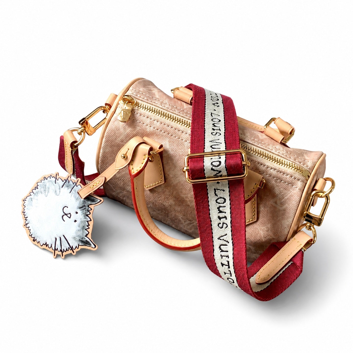 Louis Vuitton Speedy Grace Coddington Double Zip Canvas Leather Handbag