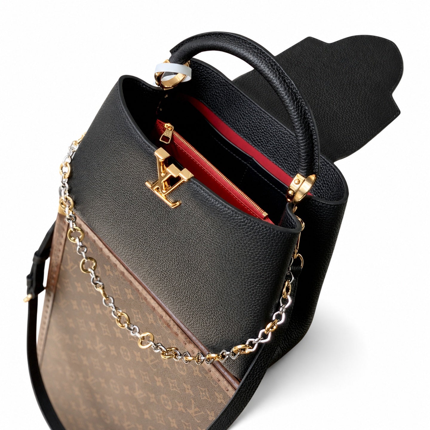 Louis Vuitton Capucines Medium Leather Black Handbag