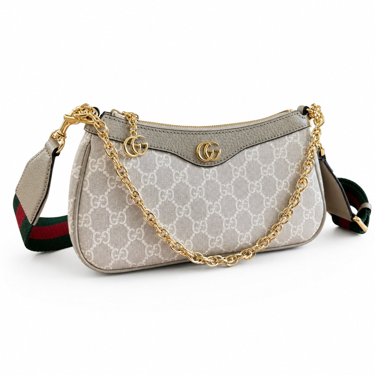 Gucci Ophidia Supreme Small Canvas Leather Beige Brown Charm