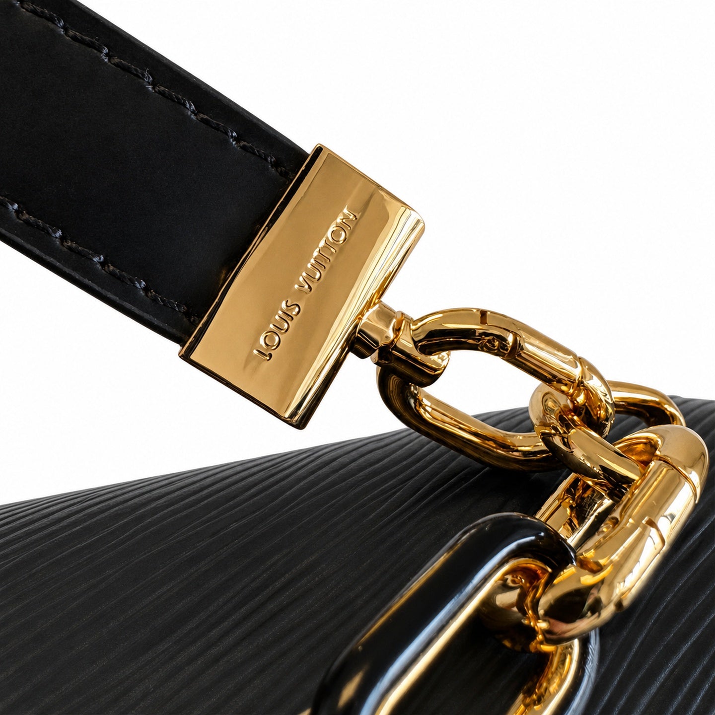 Louis Vuitton Twist Leather Black Gold Handbag