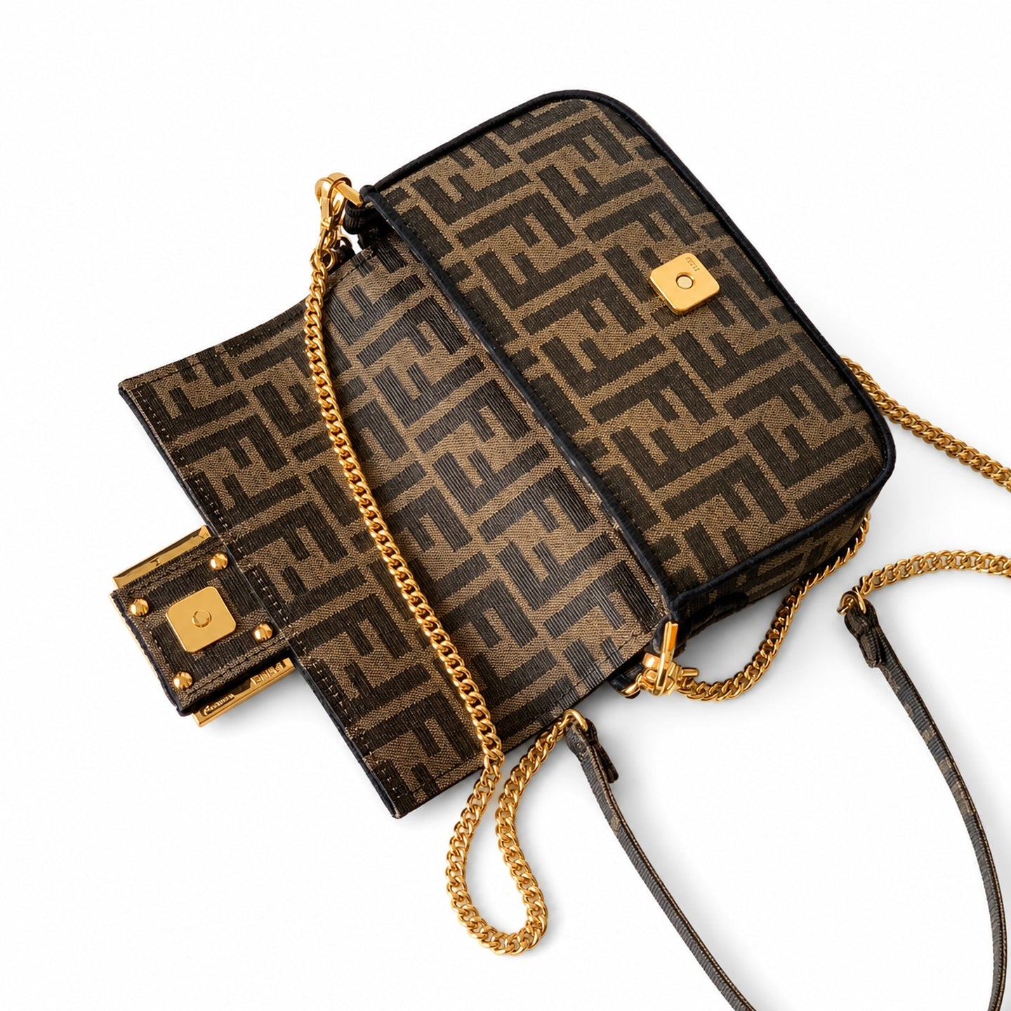 Fendi Baguette Small Embroidered Black Bag