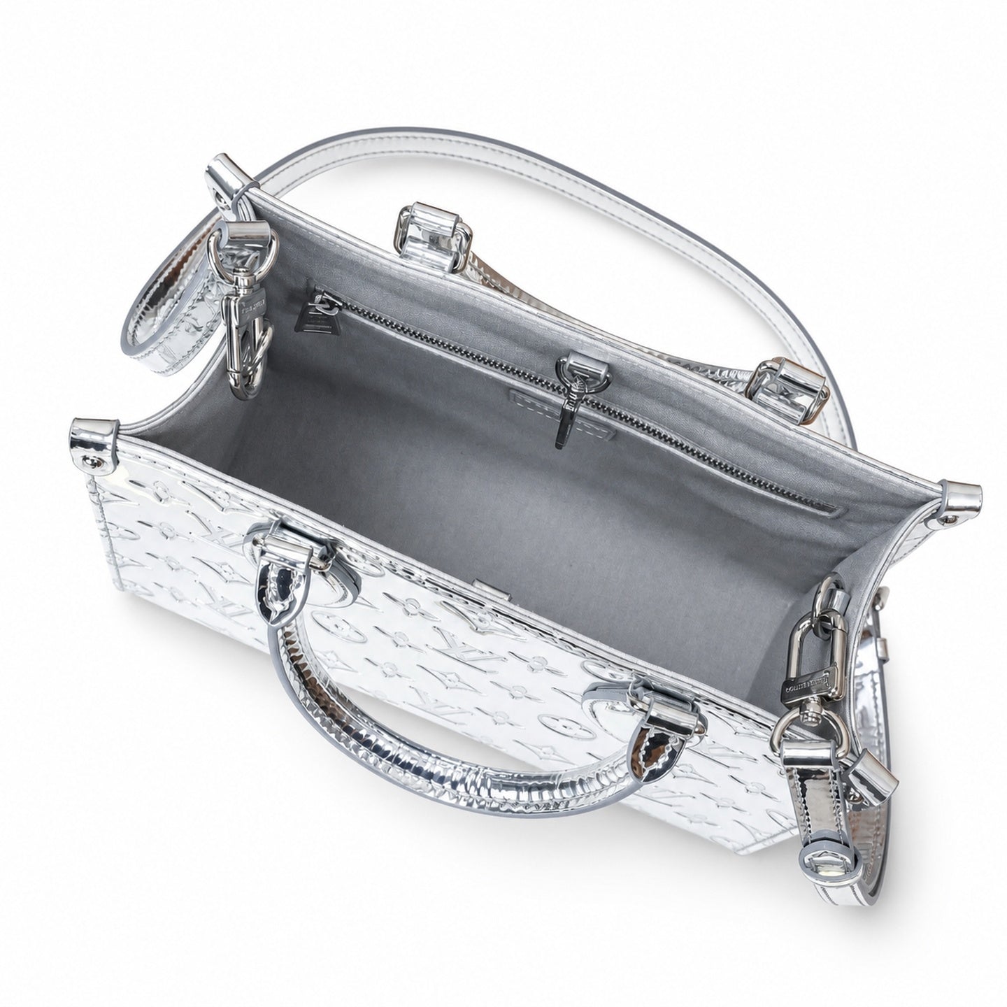 Louis Vuitton OnTheGo Small Canvas Silver Handbag