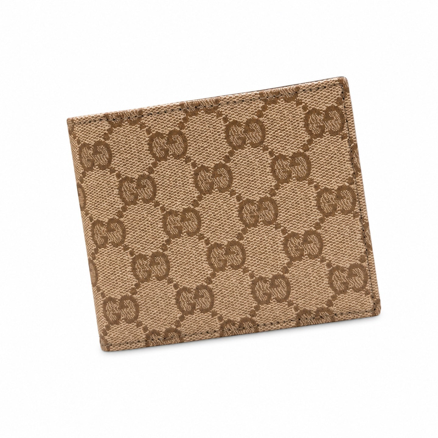 Gucci Canvas Leather Brown Gold Wallet