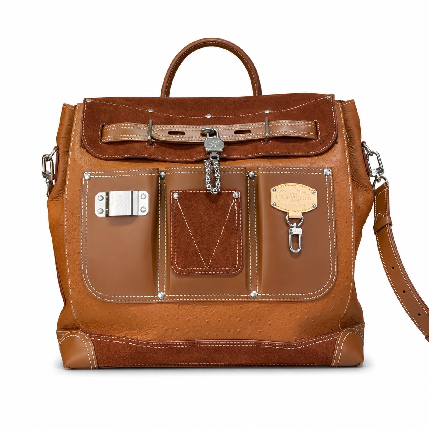 Louis Vuitton Suede Leather Brown Handbag