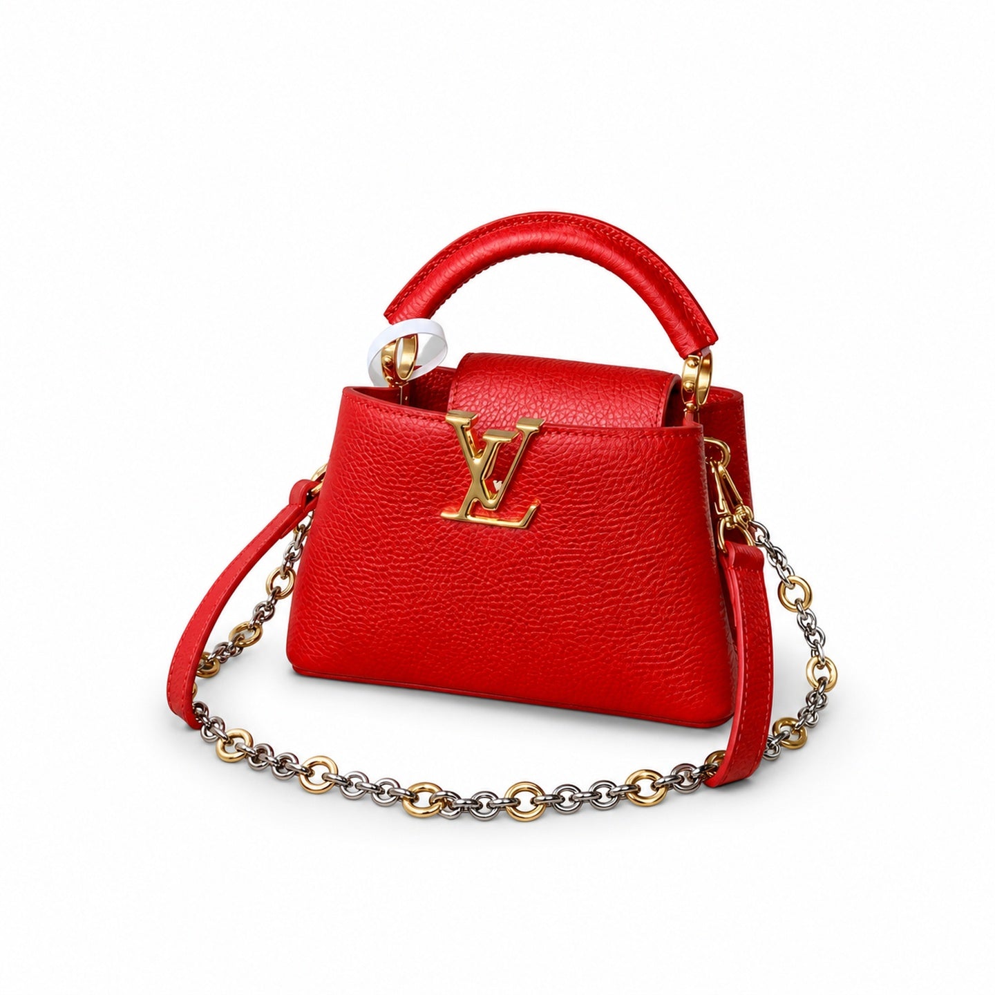 Louis Vuitton Capucines Mini Leather Red Handbag