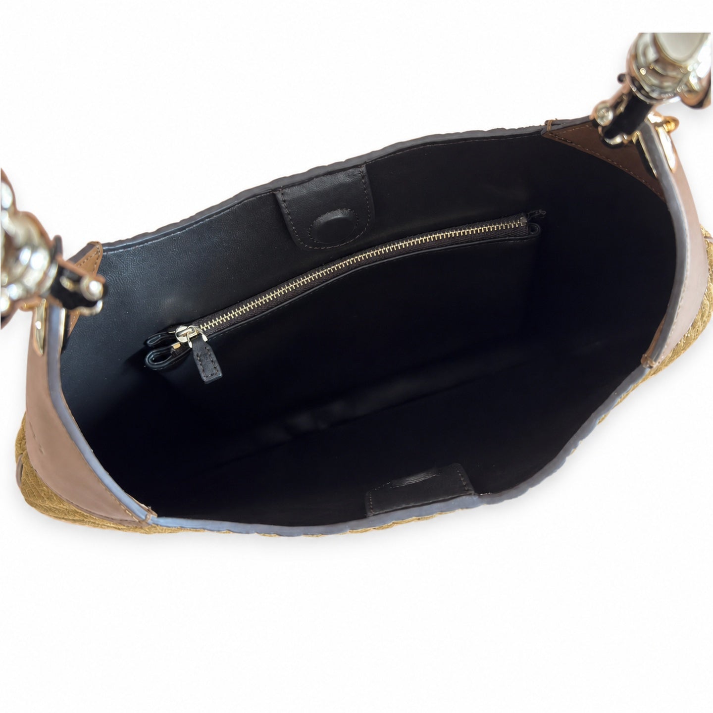 Gucci Suede Velvet Leather Brown Gold Bag