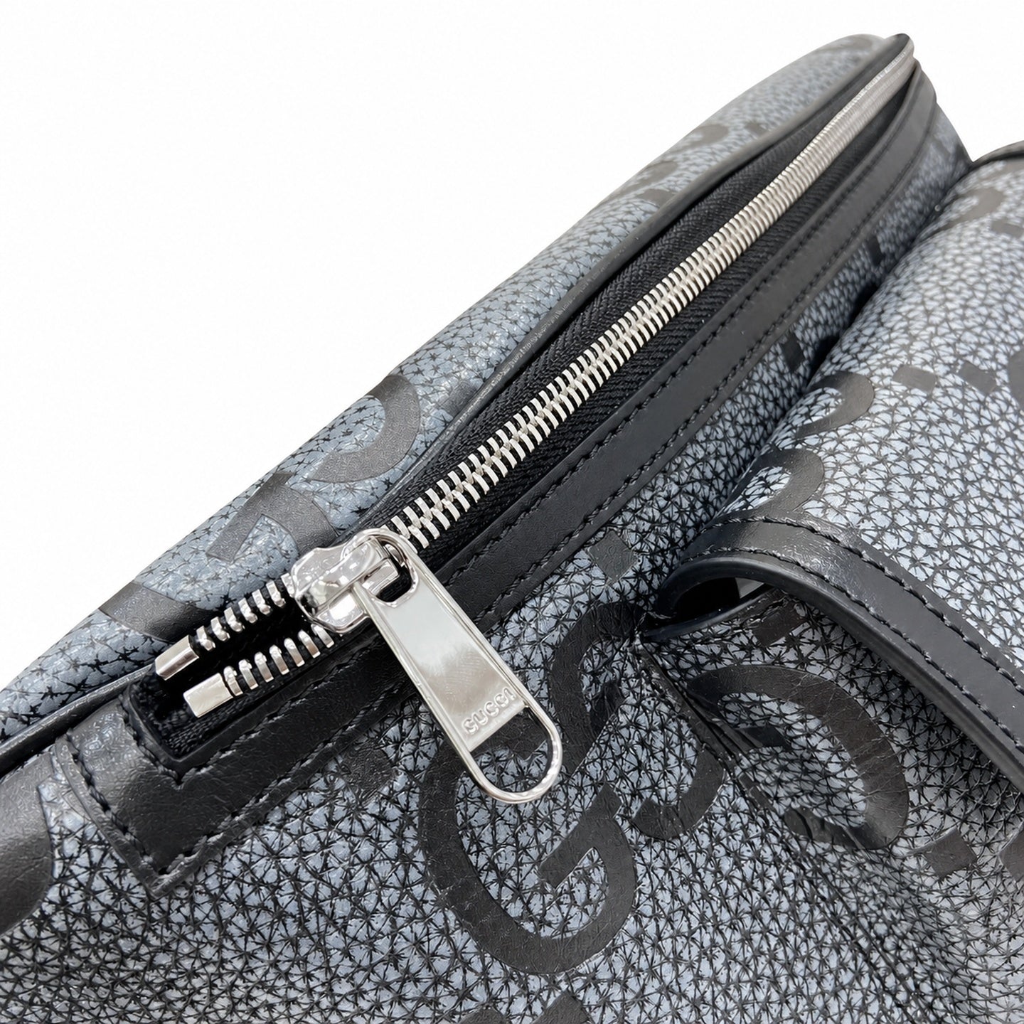 Gucci Cotton Leather Black Gray Charm