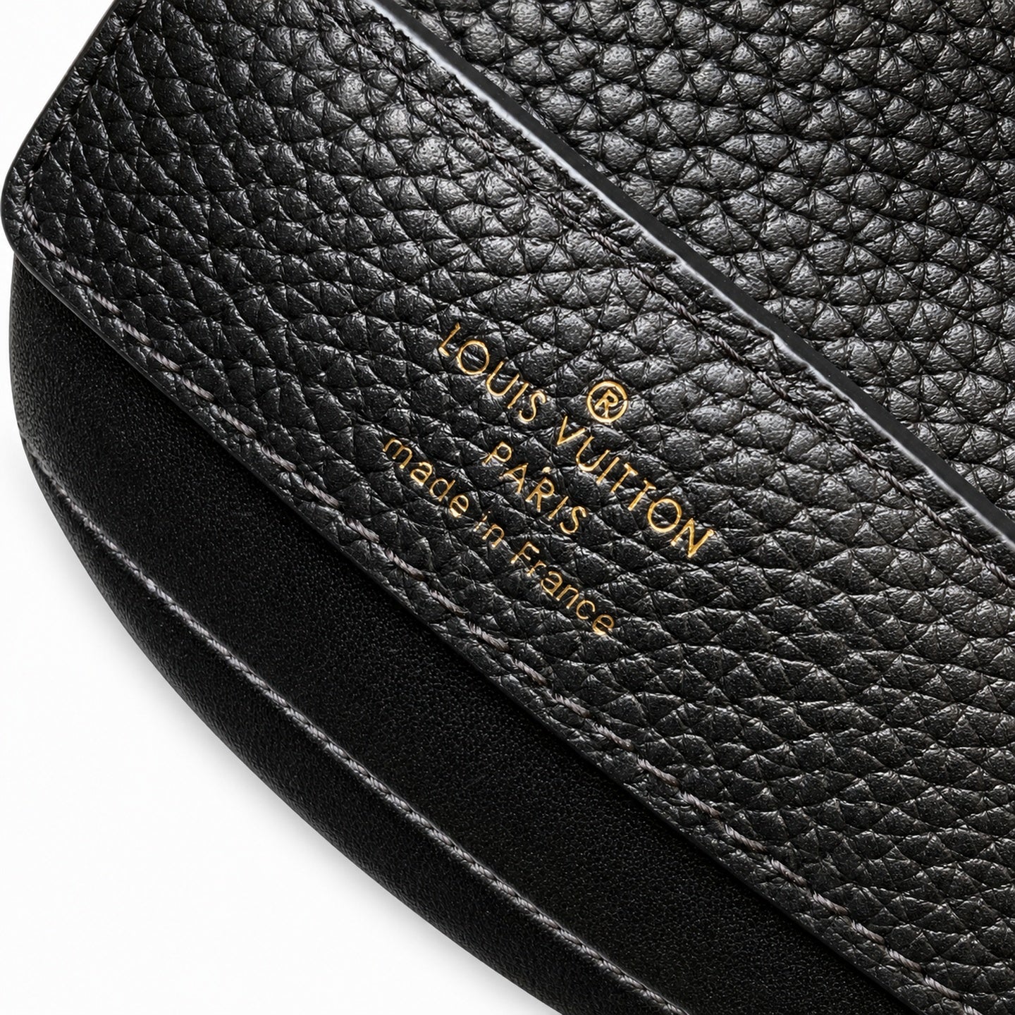 Louis Vuitton Capucines Mini Leather Black Yellow Gold Handbag
