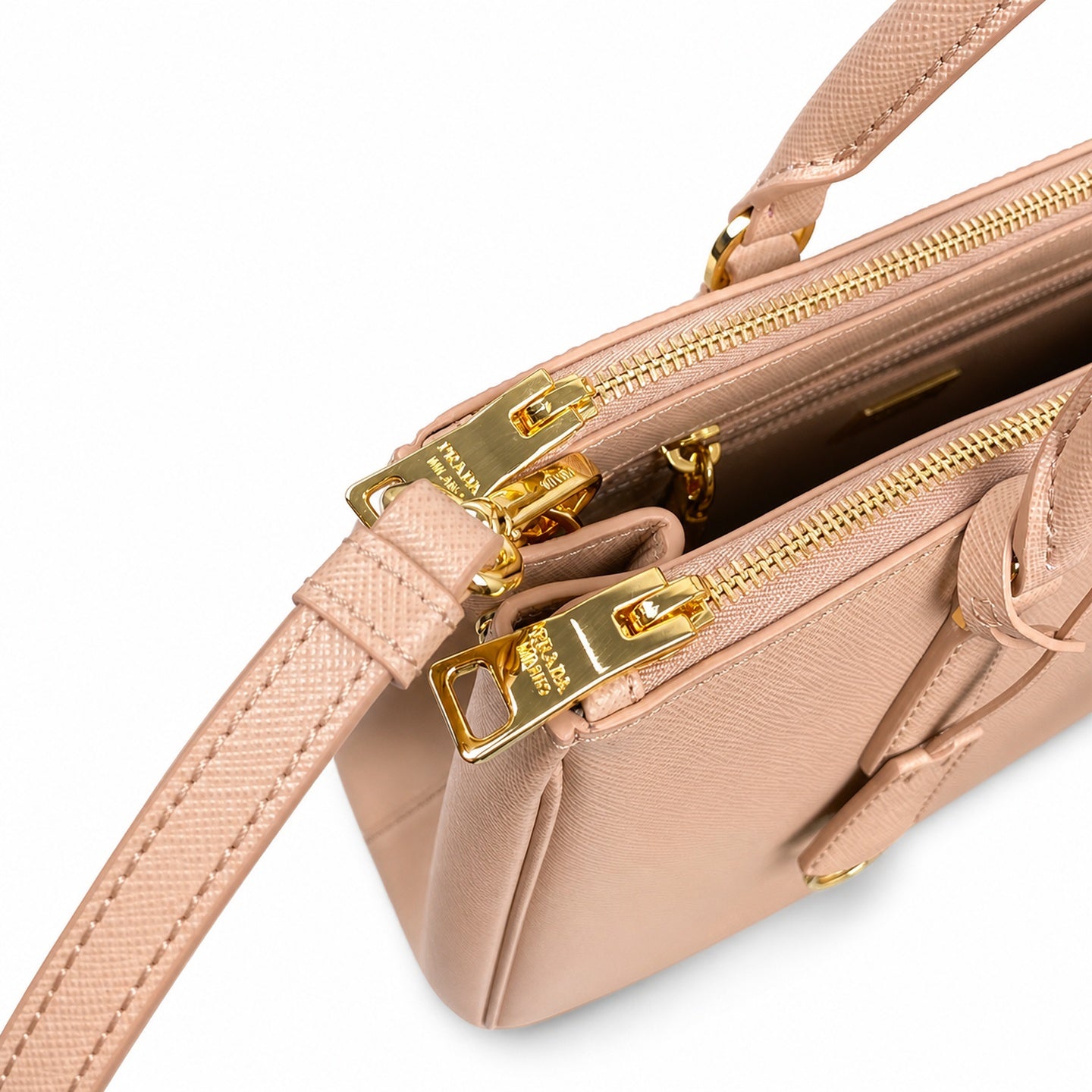 Prada Saffiano Large Leather Gold Bag